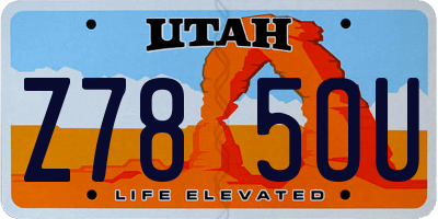 UT license plate Z785OU