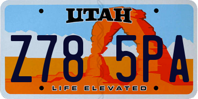 UT license plate Z785PA