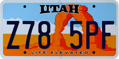 UT license plate Z785PF