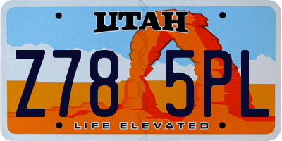 UT license plate Z785PL