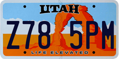 UT license plate Z785PM