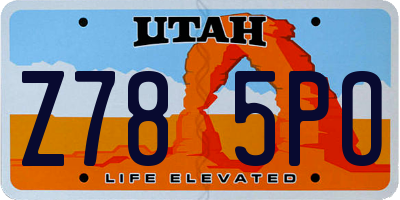 UT license plate Z785PO
