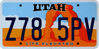 UT license plate Z785PV