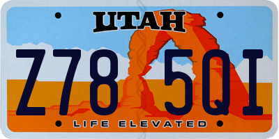 UT license plate Z785QI