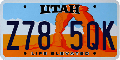UT license plate Z785QK