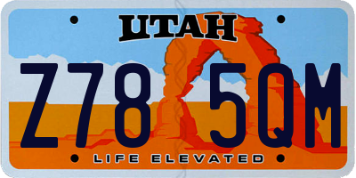 UT license plate Z785QM