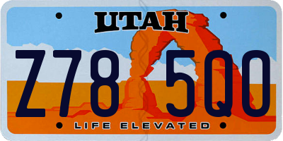 UT license plate Z785QO