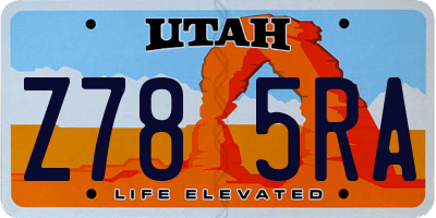 UT license plate Z785RA