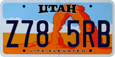 UT license plate Z785RB