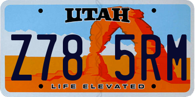 UT license plate Z785RM