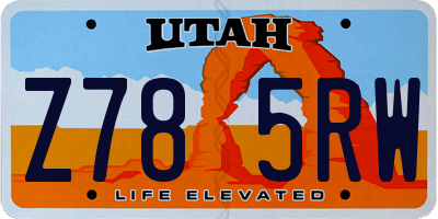 UT license plate Z785RW