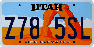 UT license plate Z785SL
