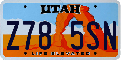 UT license plate Z785SN