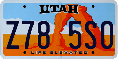 UT license plate Z785SO