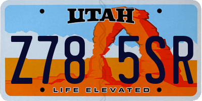 UT license plate Z785SR