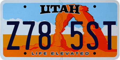 UT license plate Z785ST