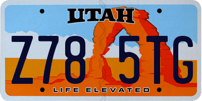 UT license plate Z785TG