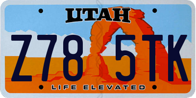 UT license plate Z785TK