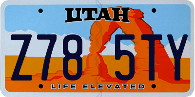 UT license plate Z785TY