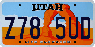 UT license plate Z785UD
