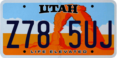 UT license plate Z785UJ