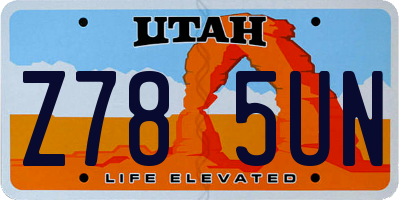 UT license plate Z785UN