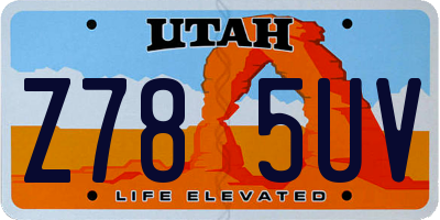 UT license plate Z785UV