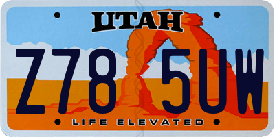 UT license plate Z785UW