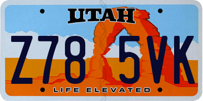 UT license plate Z785VK
