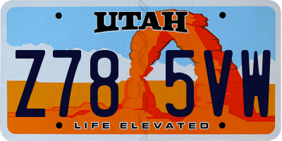 UT license plate Z785VW