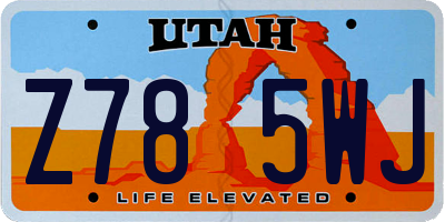 UT license plate Z785WJ