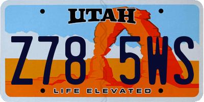 UT license plate Z785WS