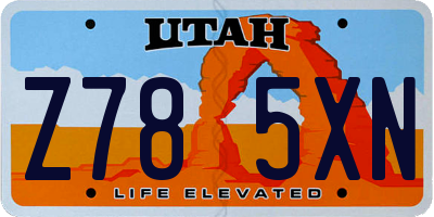 UT license plate Z785XN