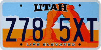 UT license plate Z785XT