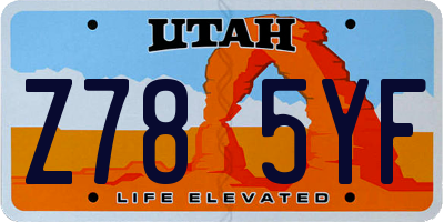 UT license plate Z785YF