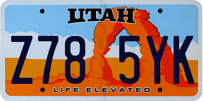 UT license plate Z785YK