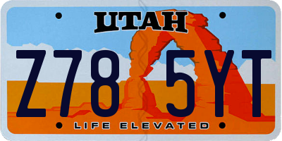 UT license plate Z785YT