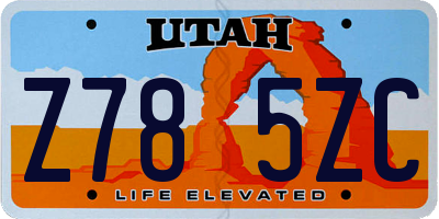 UT license plate Z785ZC
