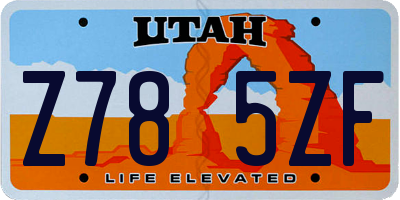 UT license plate Z785ZF
