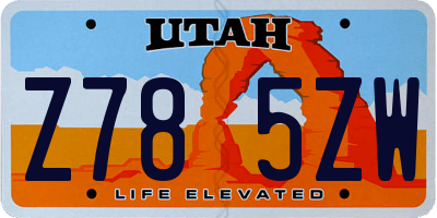 UT license plate Z785ZW
