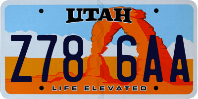 UT license plate Z786AA