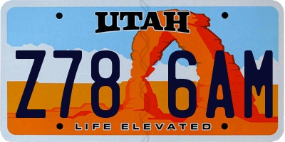 UT license plate Z786AM