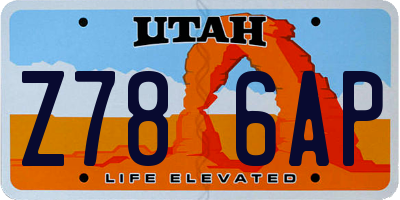 UT license plate Z786AP
