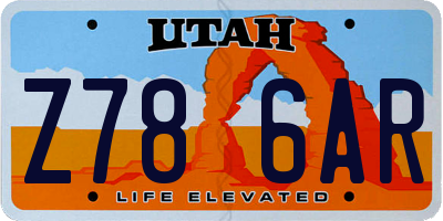 UT license plate Z786AR