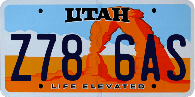UT license plate Z786AS