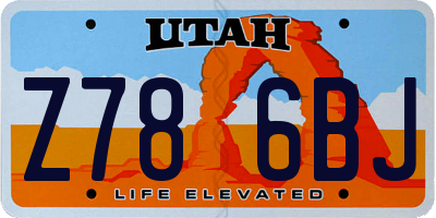 UT license plate Z786BJ
