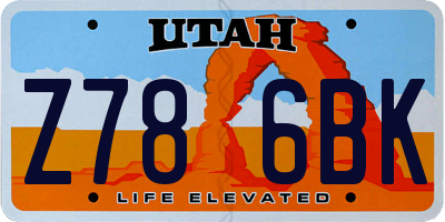 UT license plate Z786BK