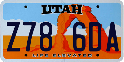 UT license plate Z786DA