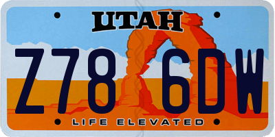 UT license plate Z786DW