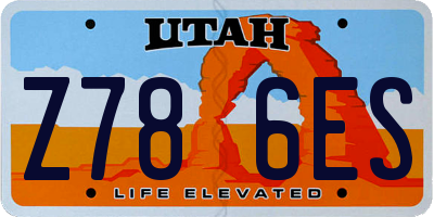 UT license plate Z786ES